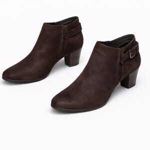 UNISA Unlance Brown Heeled Ankle Booties Shoes Size 6.5M